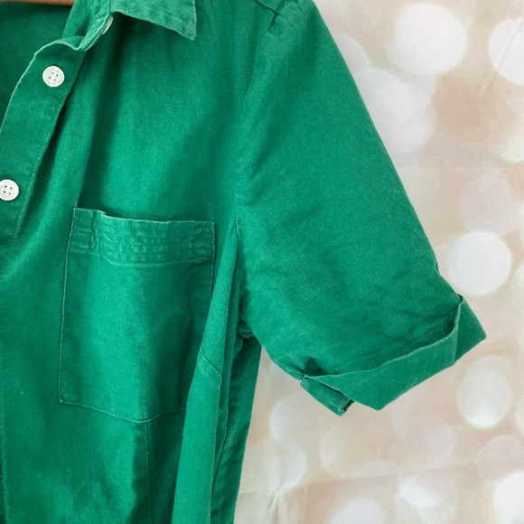 Boden Green Button Down Linen Blend Dress - Picture 7 of 9